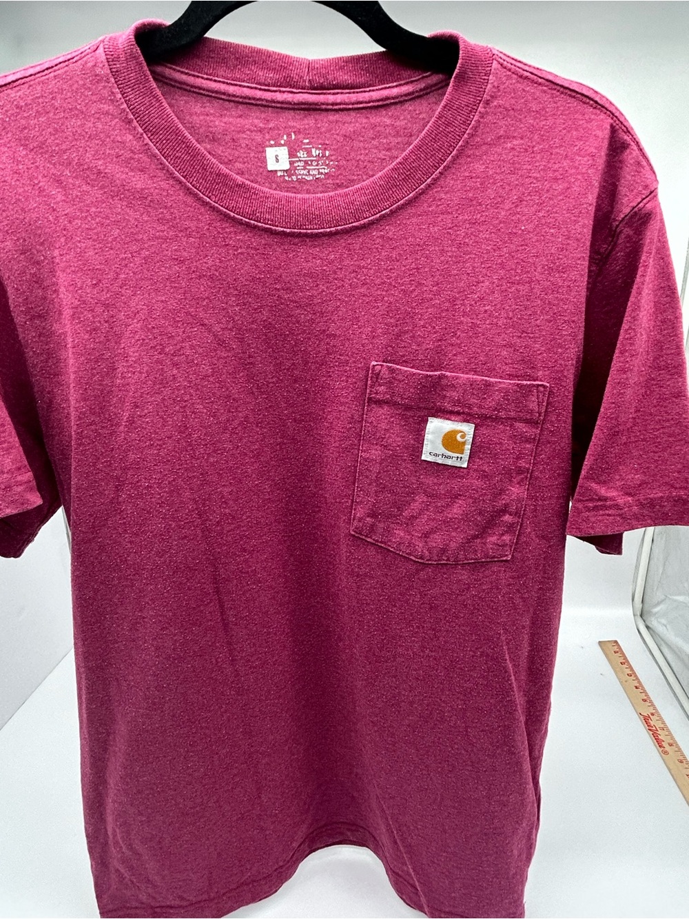 Carhartt Women’s Short-Sleeve Pocket T-Shirt — Berry Pink Small